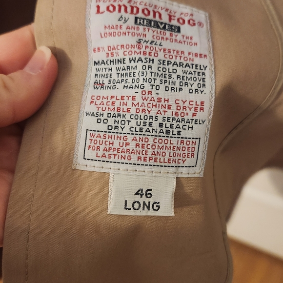 London Fog Classic Tan Water-Resistant Trench Coat-Vintage - Picture 11 of 11